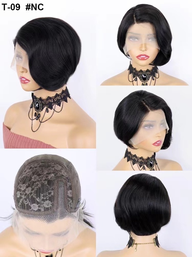 Letsfly New Style Short Cut Wigs, T Part Lace Frontal Wigs with Closures Wholesale Natural Human Hair African Wig Free Shipping