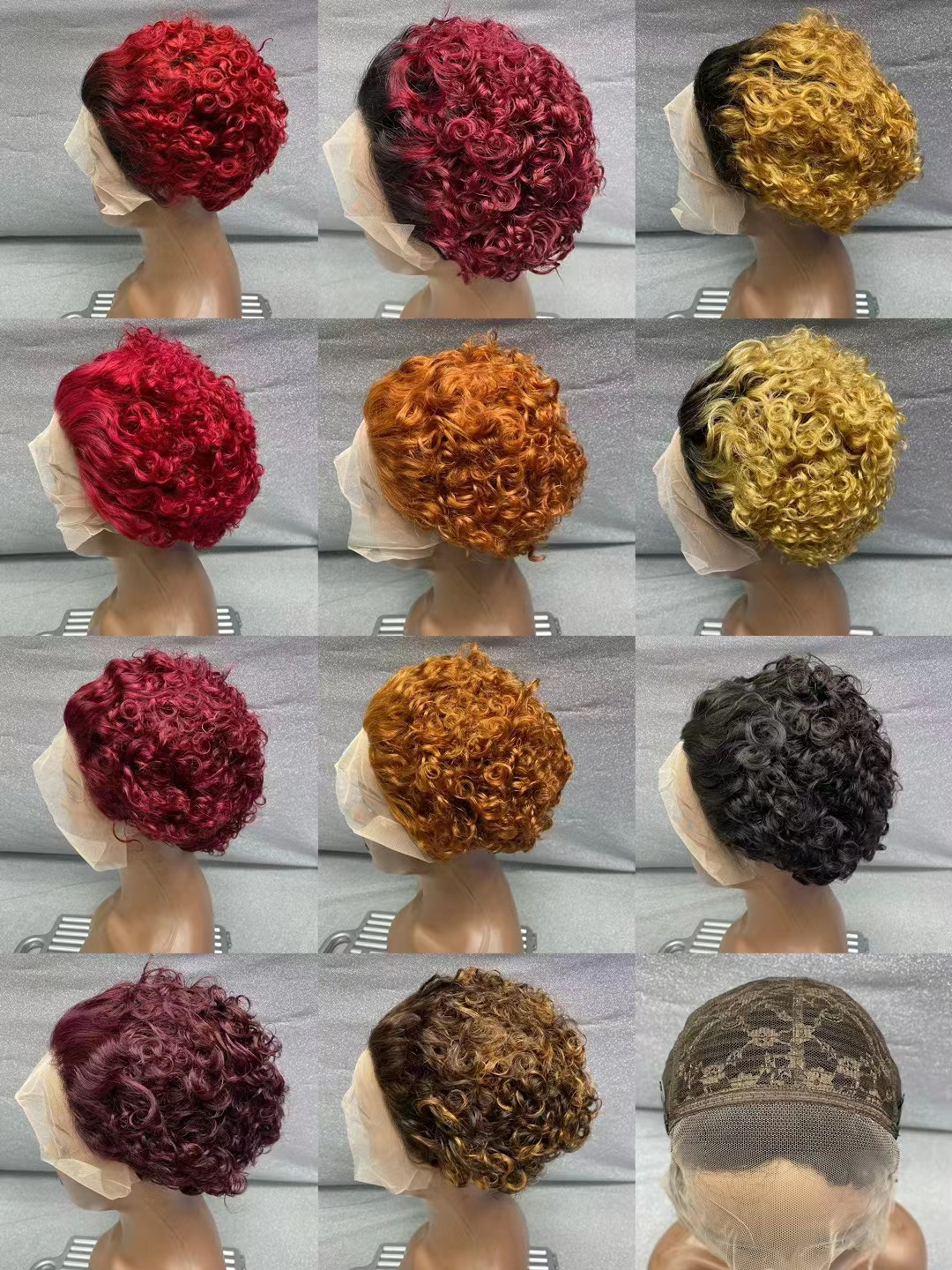 Letsfly Color Pixie Cut Curly Wig 13x1  Lace Frontal Wig Brazilian Hair Short Hair Wig Virgin Human Hair Hot Selling