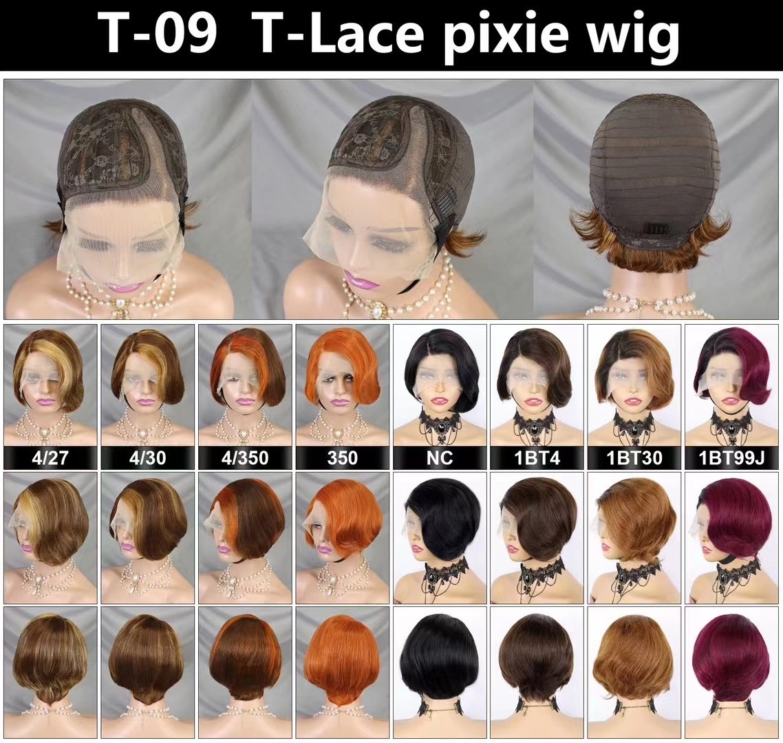 Letsfly New Style Short Cut Wigs, T Part Lace Frontal Wigs with Closures Wholesale Natural Human Hair African Wig Free Shipping