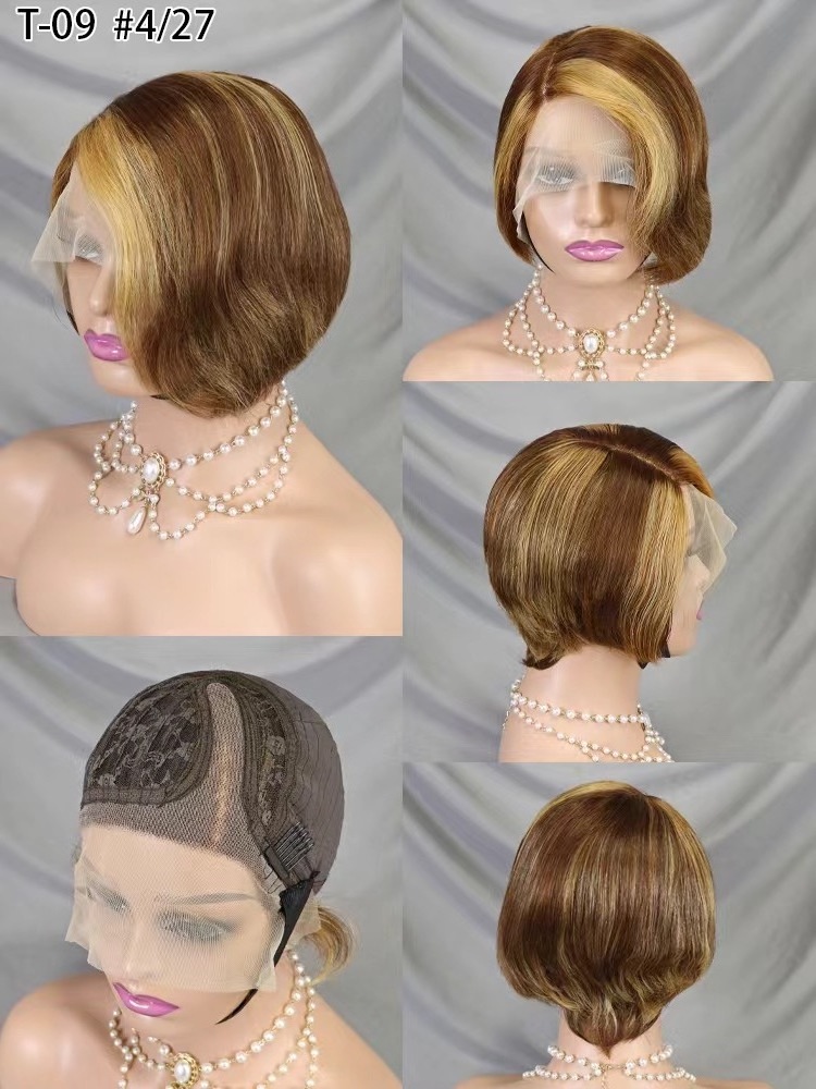 Letsfly New Style Short Cut Wigs, T Part Lace Frontal Wigs with Closures Wholesale Natural Human Hair African Wig Free Shipping