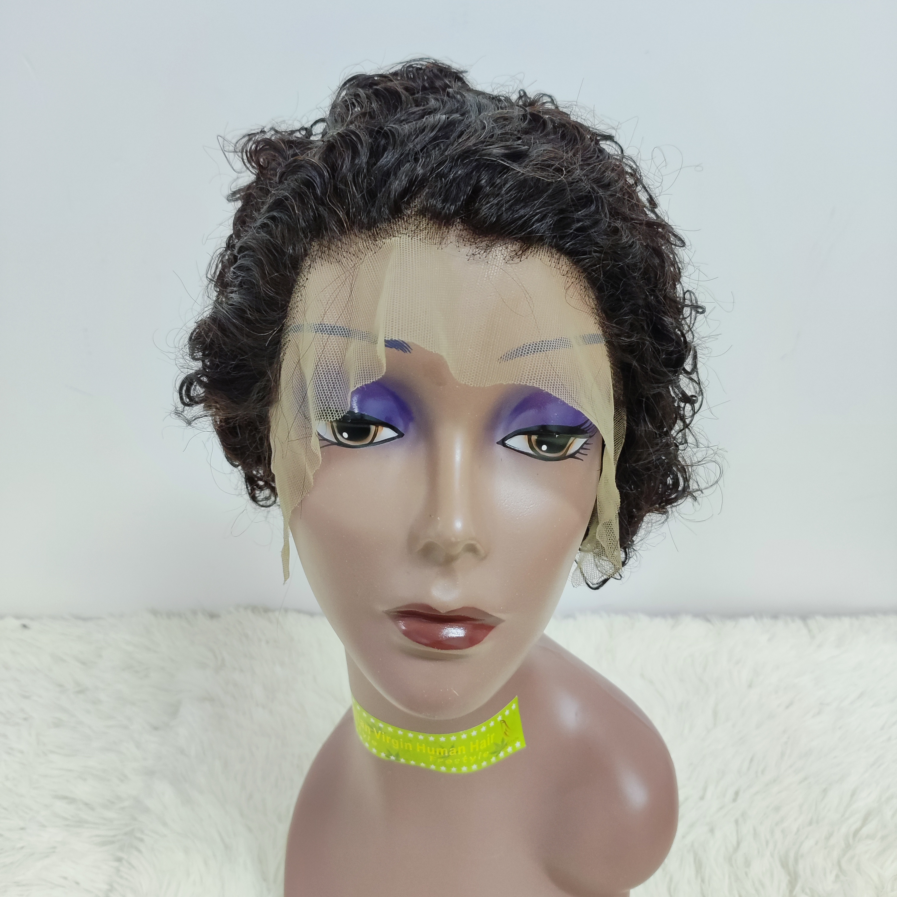 Letsfly Factory Price 13x4 Lace Frontal wig pixie curly Wigs 100% Human Hair Colored Short Cut Wigs Remy Hair