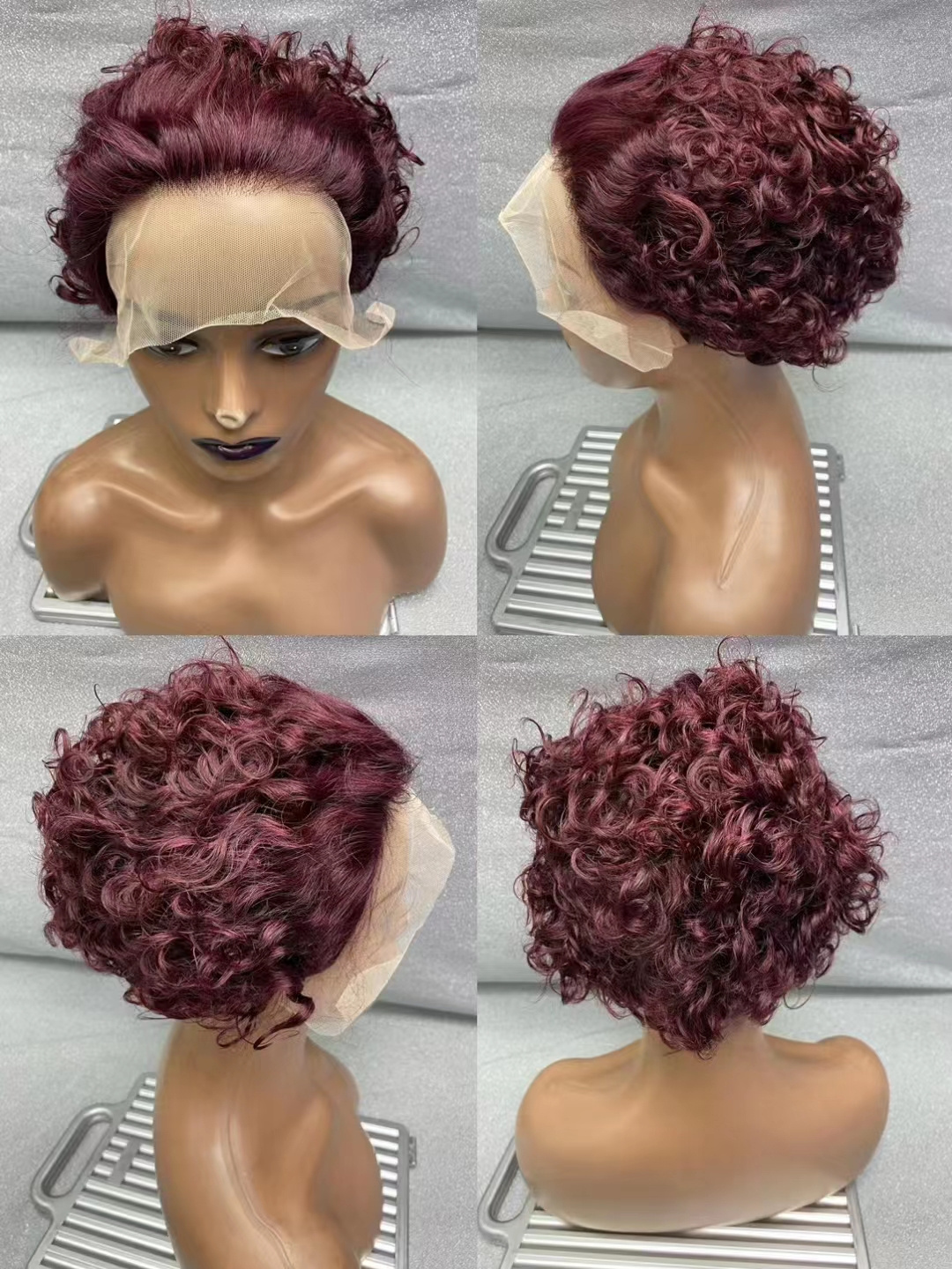 Letsfly Color Pixie Cut Curly Wig 13x1  Lace Frontal Wig Brazilian Hair Short Hair Wig Virgin Human Hair Hot Selling