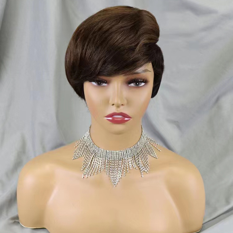 Letsfly Wholesale Short Human Hair Wigs, Pixie Cut Wigs for Black Womens, Machine Made Cheap Glueless Wigs Human Hair wig