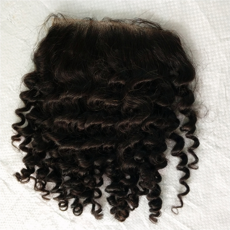 Cheap hair wholesale free parts 4x4 Afro Kinky Curly Lace Closure virgin Brazilian human hair closures With Baby Hair