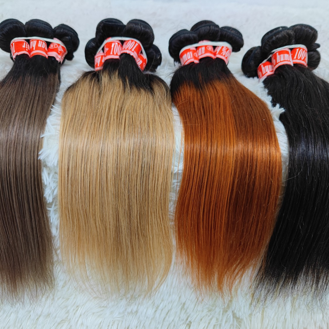 Letsfly Wholesale Colored Brazilian Hair Bundles16inch Hot Selling Straight Remy Hair Extension For Black Woman Free Shipping