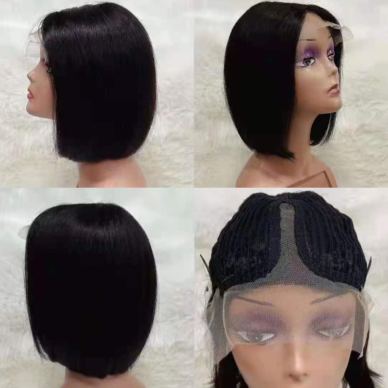 Letsfly Cheap Straight T Part Front Lace Bob Wigs Human Hair Lace Brazilian Human Hair Weave