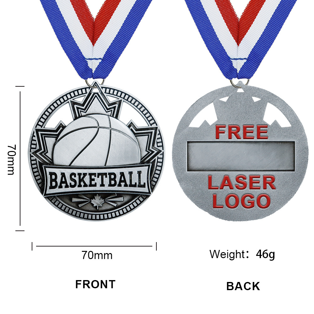 LY 3D metal medallion Basketball sport Medals