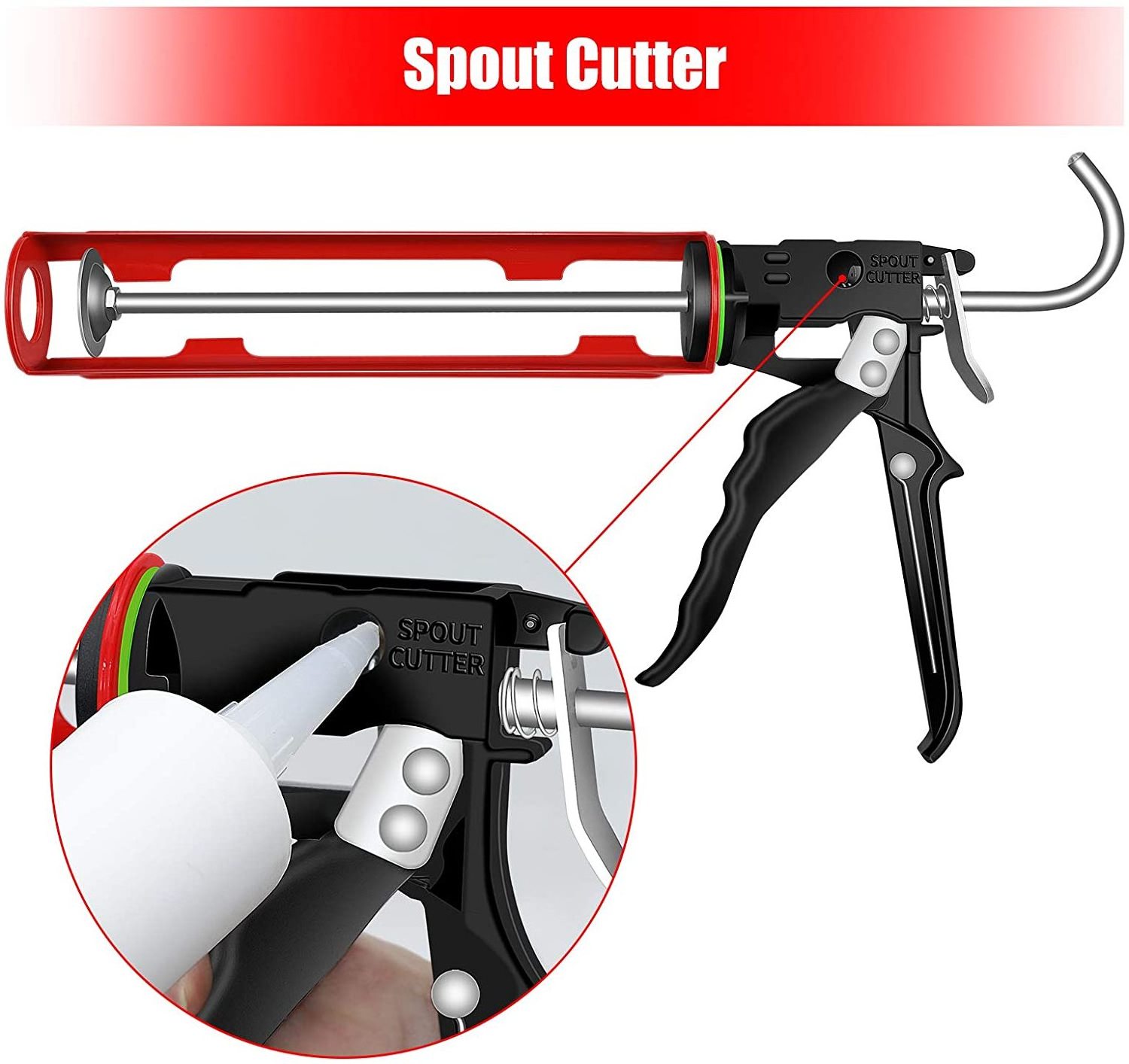 1/10 Gallon Cartridge 18:1 Thrust Ratio Heavy Duty Caulk Gun with Poker and Cutter 12 Pieces Silicone Sealant Caulking Tool Kit