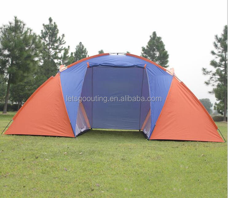 Amazon Hot Selling Family Tent Extended 4 to 6 Person Large Camping Dome Tent with 2 Rooms and 1 Hall(HT6069-2)