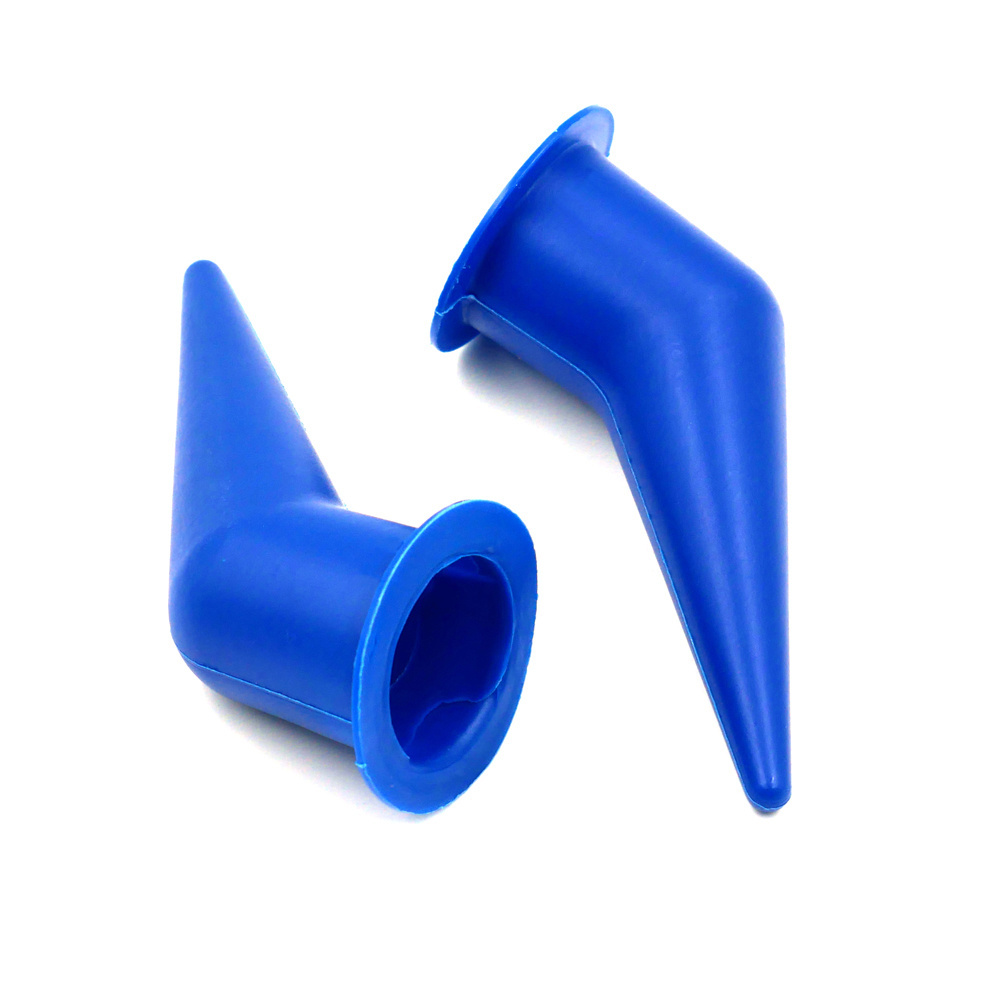 Blue Caulking Gun Nozzle 45 Degree Angled Glass Glue Sealant Silicone Caulking Tip