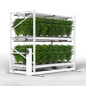 double layer rolling benches hydroponics grow trays 4x8 grow table movable verti