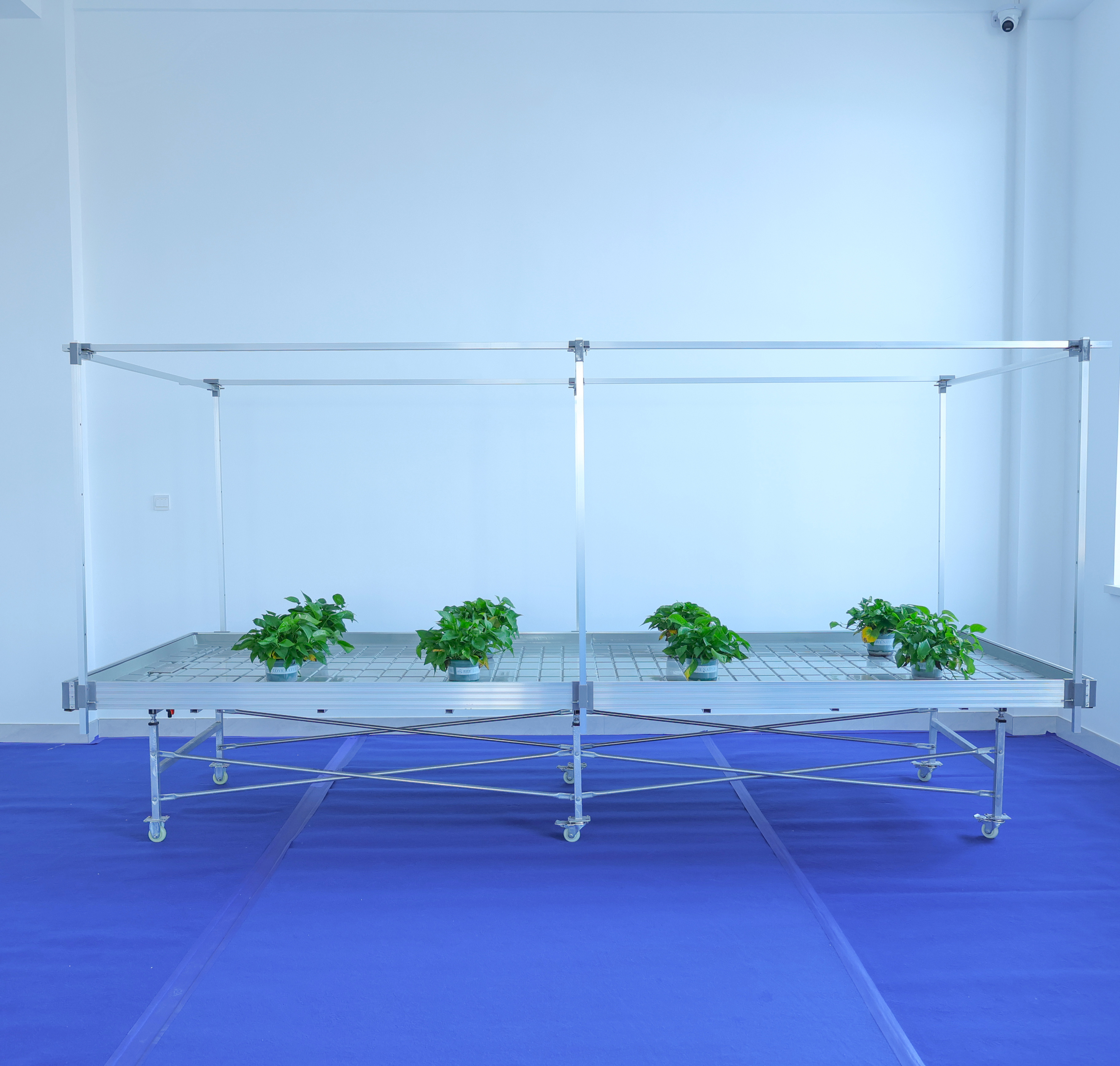 greenhouse 4x8 ebb and flow hydroponic vertical indoor farming system rolling bench grow table