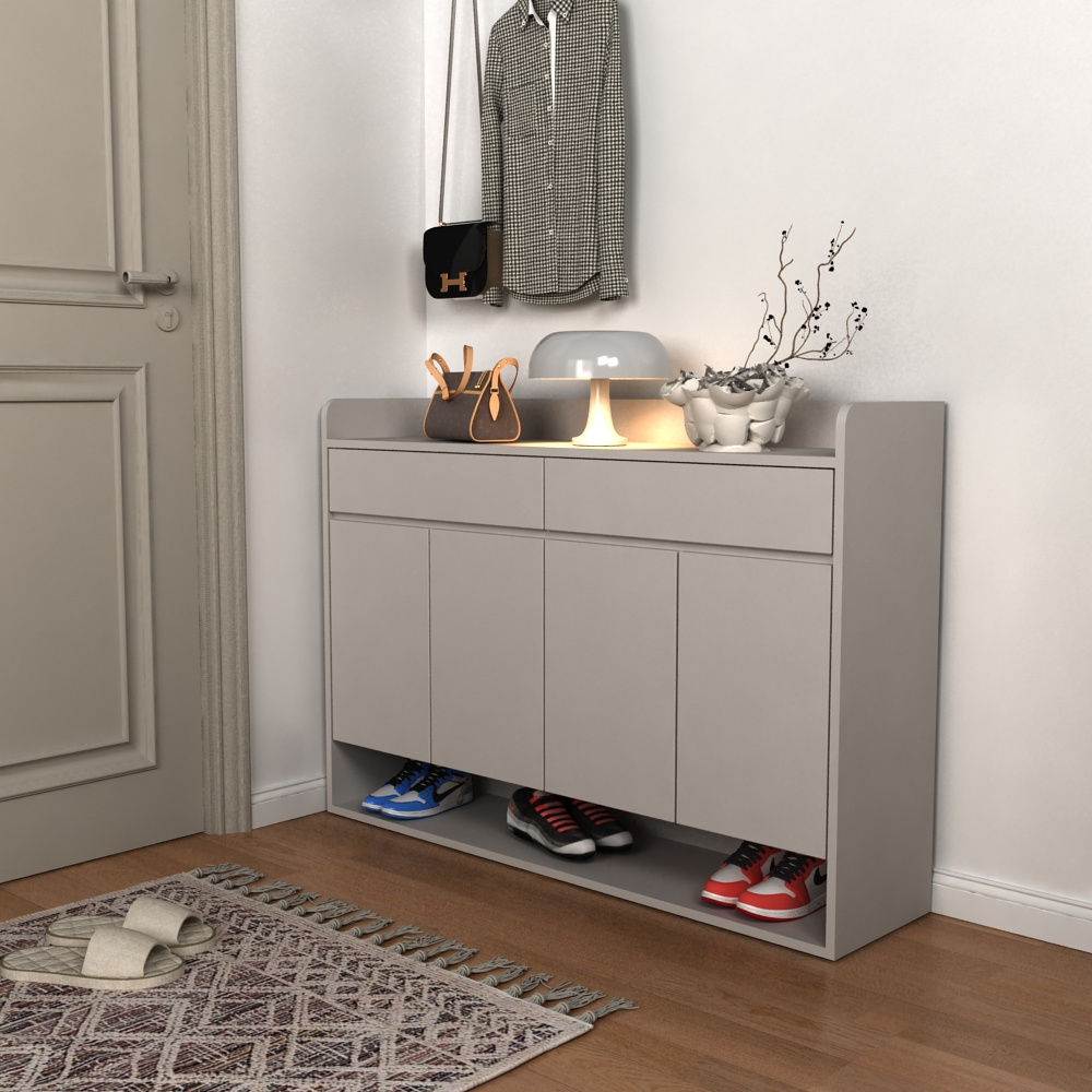 Modern Design Living Room Furniture Wooden Shoe Storage Table Stackable Shoe Shelf High Entrance Cabinet