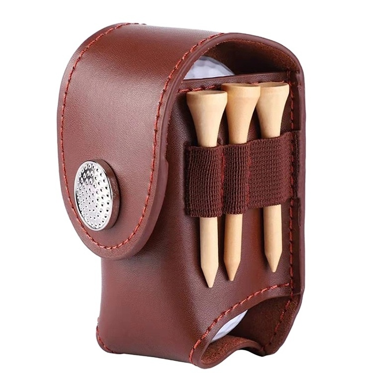 Letuo customized PU leather Golf balls tees waist storage pouch bag holder belt waist purse for balls tees divot repair tool