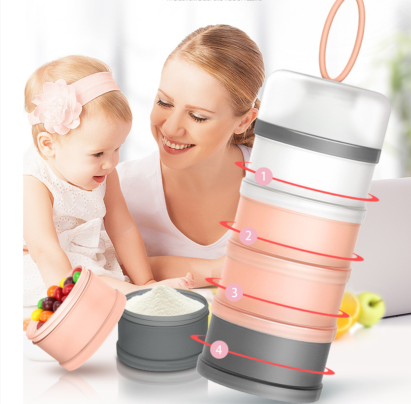 Twist-Lock Stackable Formula Dispenser BPA Free Milk Powder Box Baby Food Storage Container Snack Cups for Toddlers