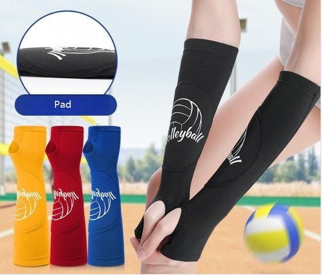 Volleyball Training Equipment Arm Sleeves Passing Hitting Forearm Sleeves Wrist Guard with Protection Pads and Thumb Hole