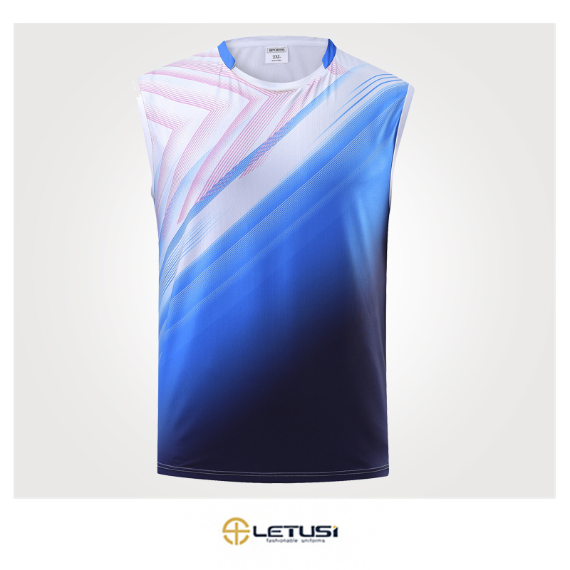 Design Your Own Breathable Volleyball Shirt Customized Sleeveless Sublimation Badminton Jersey vest 2023