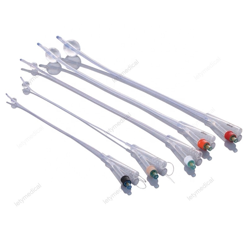 Factory Price 6FR/8FR/10FR Veterinary 2way Silicone Foley Catheter with balloon Silicone Foley Tube with stylet/Guidewire