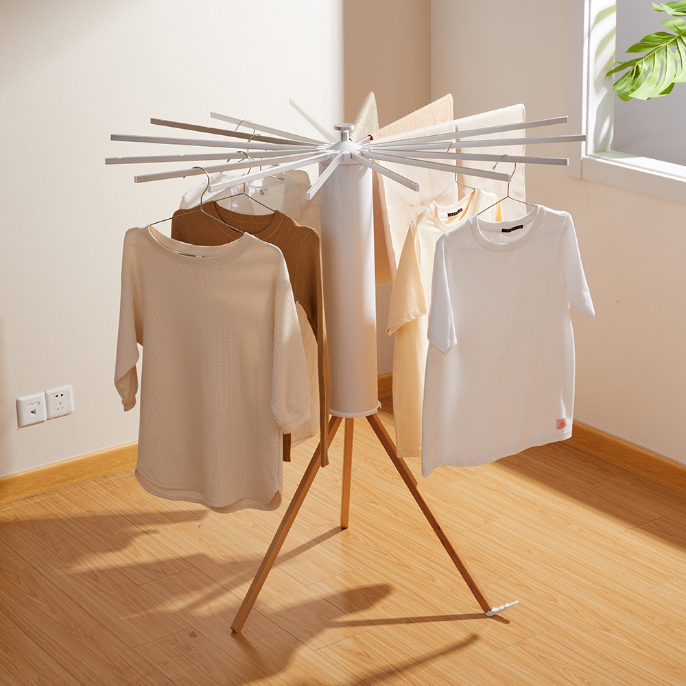 Floor Standing Collapsible Foldable Tripod Drying Rack Folding Clothes Hanger cloth Airer Rotary Dryer Rack