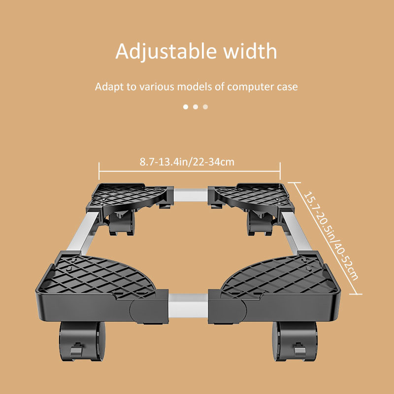 Mobile CPU Computer Tower Desktop Bracket Cooling Base Pulley Chassis Bracket Adjustable Shelf