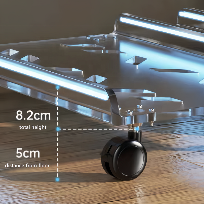 New Design Acrylic PC Tower Stand Holder Rolling CPU Stand Computer Trolley With Wheel