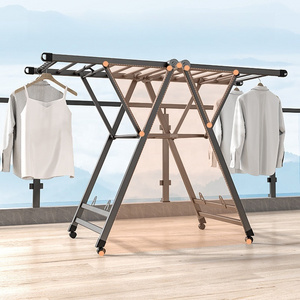 Household Movable Clothes Hanger Rack Outdoor Clothes Laundry Drying Racks With Shoe Rack