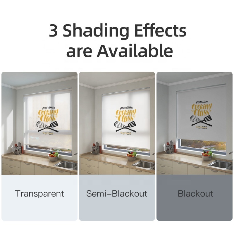 stick on blackout blinds for window 3D printed blinds custom printed roller blinds for kitchen Uv Printing screw free