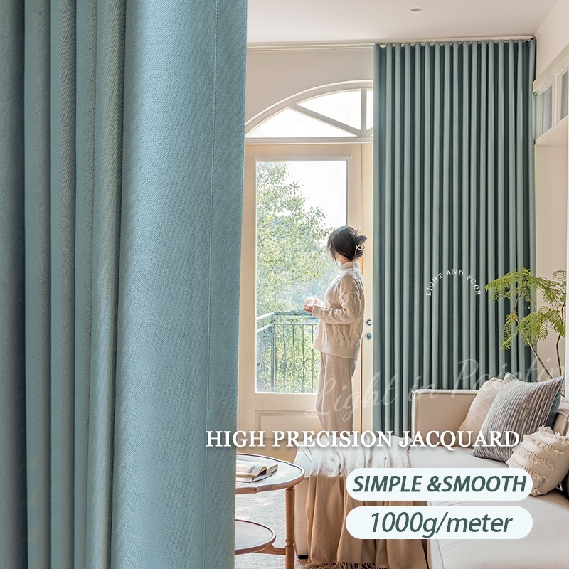 Simple and atmospheric European window curtain shading curtain living room balcony villa golden window curtain head