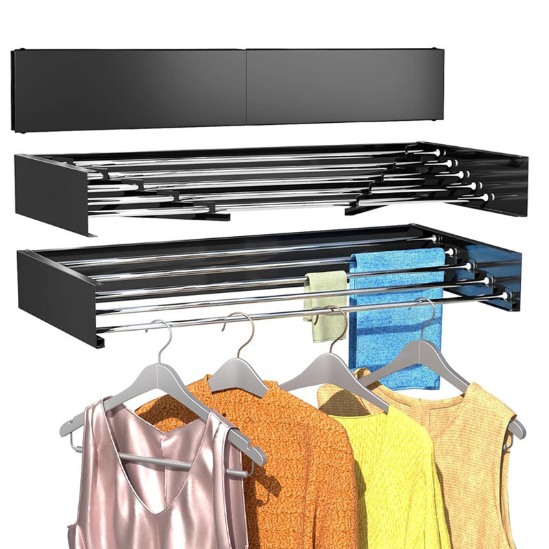 Upgraded Durable Iron Space Saving Rack Foldable Wall Mounted Clothes Drying Rack