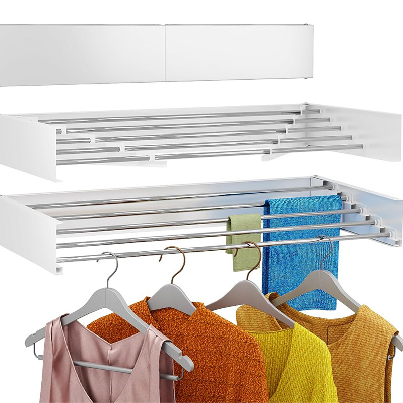 Upgraded Durable Iron Space Saving Rack Foldable Wall Mounted Clothes Drying Rack