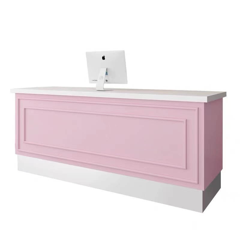 Beauty Small Reception Desk Pink Cashier Counter Simple Modern Small Clothing Store Beauty Salon Bar Company Reception Desk