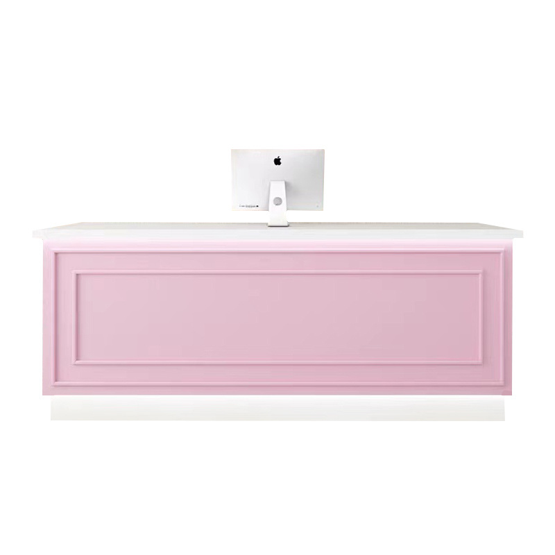 Beauty Small Reception Desk Pink Cashier Counter Simple Modern Small Clothing Store Beauty Salon Bar Company Reception Desk