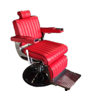 Red Hairdressing Chair Hair Salon Special Barber Hair Cutting Chair Can Lift And Rotate Foldable Barber Chair