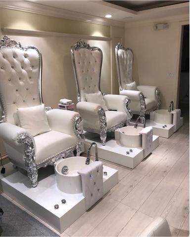 Luxury Foot Massage Golden Manicure Sets Of Massage Pedicure Chair Customizable Logo Spa Tech Pedicure Chair For Beauty Shop