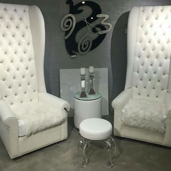 Modern Nail Salon Chair Pedicure Bench Station With Pedicure Bowl Sink With Jets