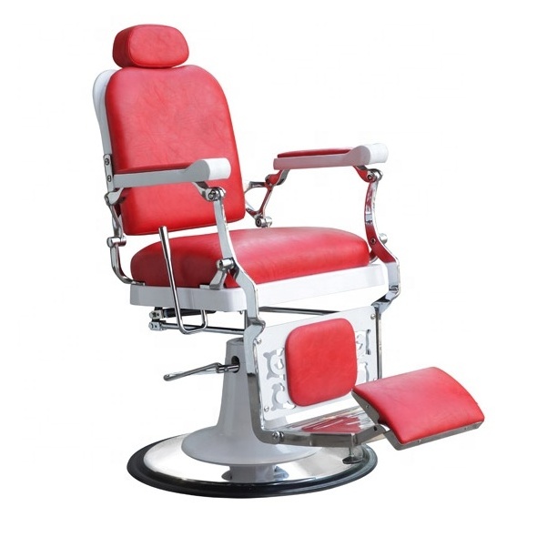 Hair salon equipment recline foldable vintage cheap barber chair with headrest