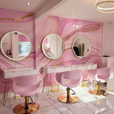 Customs Pink Makeup Chair  Mirror Station Hairdressing Beauty Salon Styling Chair Hair Salon Chair