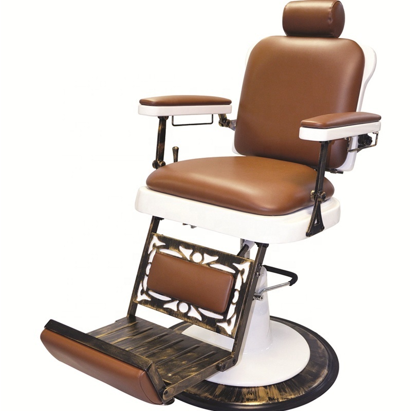 Hair salon equipment recline foldable vintage cheap barber chair with headrest