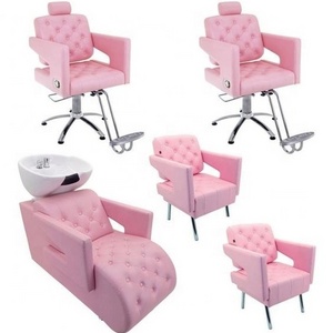 barbershop chair black beauty salon pink furniture