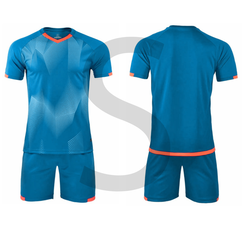 Dark Blue High Quality 4 way stretchable material oem soccer uniform