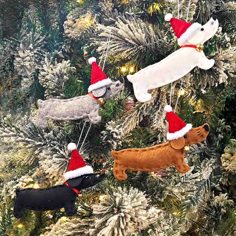 New design Christmas hanging crafts  Christmas Tree Decorations Dachshund Hanging Cartoon dog decor Christmas Hanging