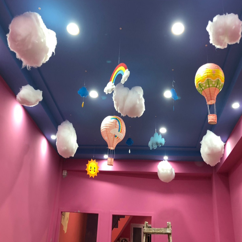 Factory Price Artificial Cotton clouds wedding clouds props Ceiling hanging decors window shopping mall hanging decorations