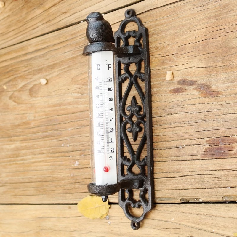 Classic LEVERT cast iron rustic large key thermometer wall mounted for farmhouse key decor