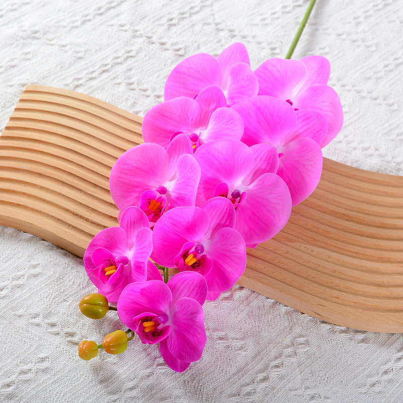 Natural Fuchsia Artificial Flowers Latex Moth Orchid Artificial Flower Butterfly Orchid For Decor Orchid Decorative Flowers