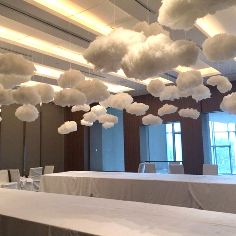 Factory Price Artificial Cotton clouds wedding clouds props Ceiling hanging decors window shopping mall hanging decorations