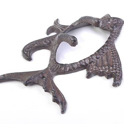 Best selling Cast Iron Fish shaped Wall Hanger Coat Hook Home Garden iron Wall decorative ocean fish hooks