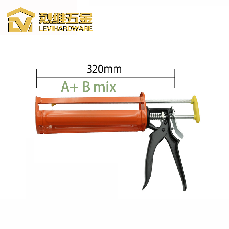 wholesale professional 310ml Two Component Cartridges Manual Tool Caulking Gun Steel Aluminium Orange Soporte Taladro Manual