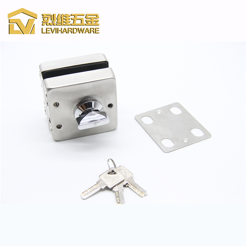 304 Stainless Steel Commercial Glass Door Anti-Theft Security glass door Lock Double Swing Hinged Frameless Sliding Gate Lock