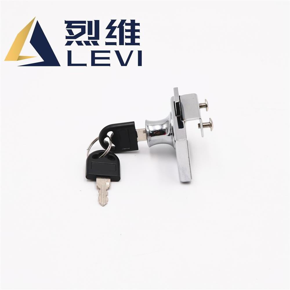 LEVI zinc alloy 417 double door display showcase security lock for a glass door, handles glass door lock for sale