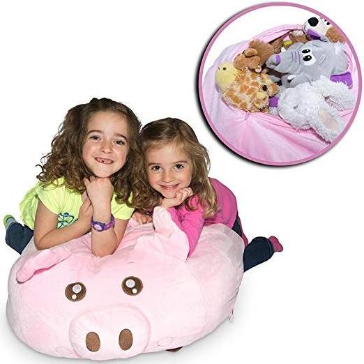 Customized Soft And Snuggly Fabric Plush Storage Chair Stuffed Animal Bean Bag